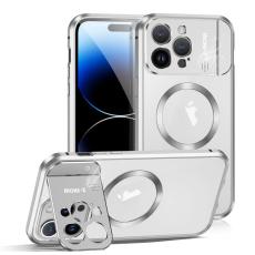A-One Brand - iPhone 15 Pro Mobilskal Magsafe Aroma Kickstand - Silver