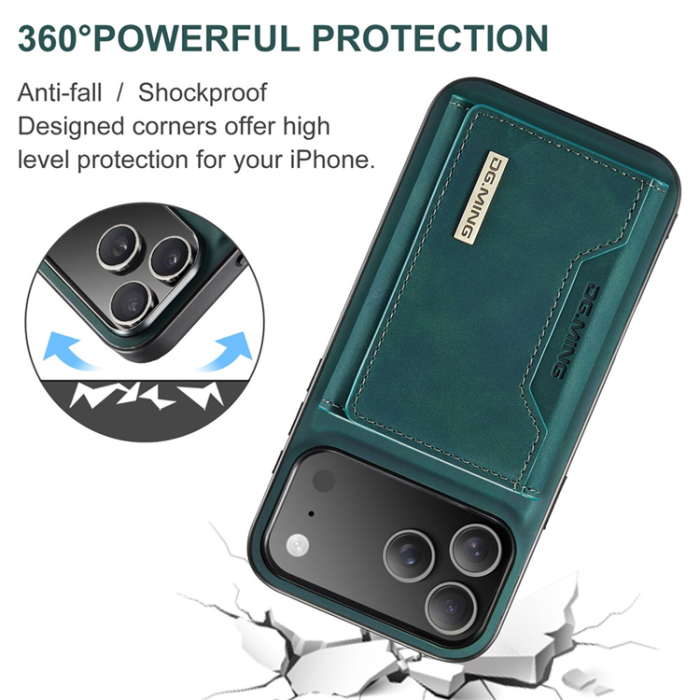 DG.MING - DG.MING iPhone 17 Pro Mobilskal Korthållare Detachable - Grön