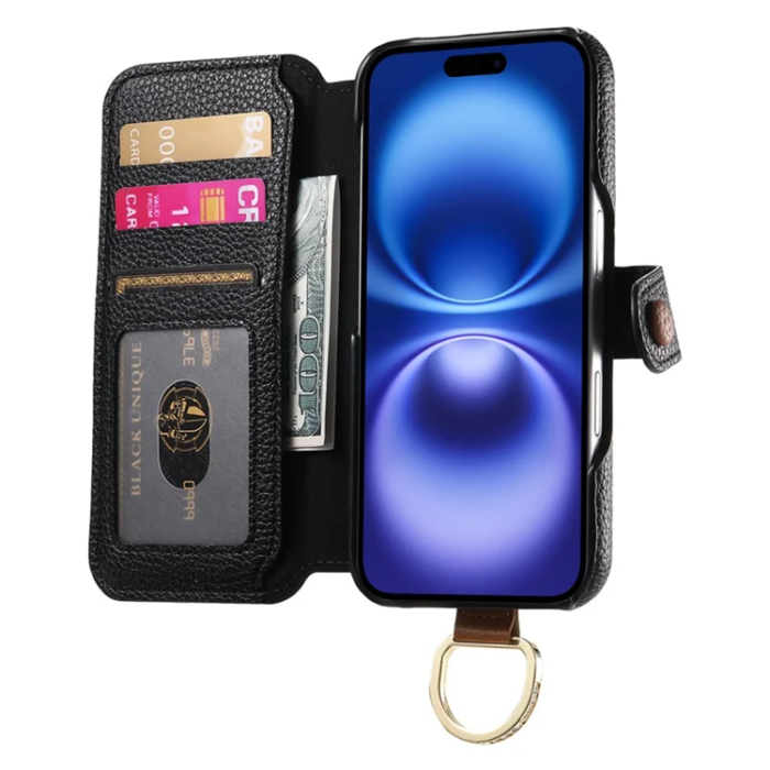 A-One Brand - iPhone 17 Pro Plånboksfodral RFID Blocking Zipper - Svart