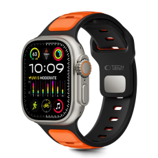 Tech-Protect - Tech-Protect Apple Watch (44/45/46/49mm) Armband Icon - Svart/Orange