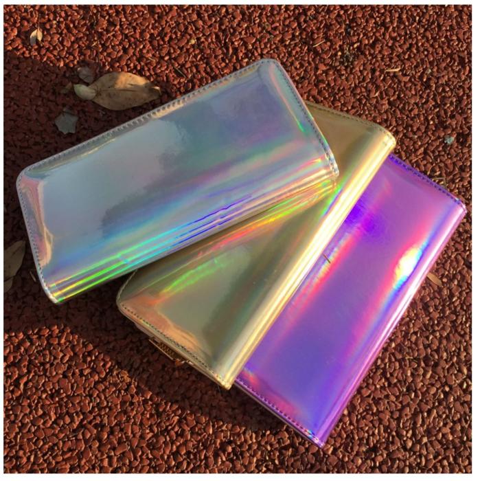 UTGATT1 - Laser Zipper Wallet för kvinnor - Gold