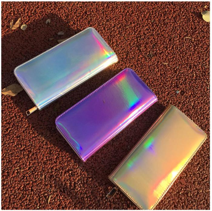 UTGATT1 - Laser Zipper Wallet för kvinnor - Gold