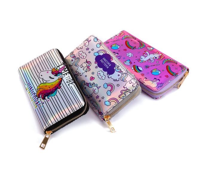 UTGATT4 - Unicorn Laser Carving Zipper Wallet för kvinnor - Magenta