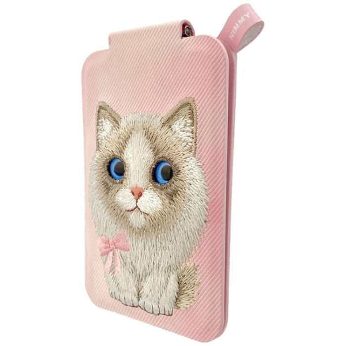 NIMMY - Nimmy MagSafe Korthållare och Mobilställ Big-Eye Cute Pets 2.0 Cat - Rosa