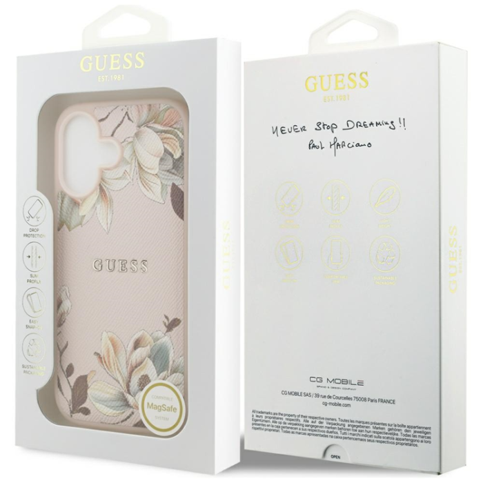 Guess - Guess iPhone 17 Mobilskal Magsafe Classic Logo - Rosa