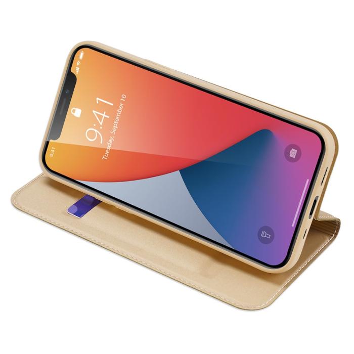 Dux Ducis - Dux Ducis PU Läder Plånboksfodral iPhone 12 Mini - Gold