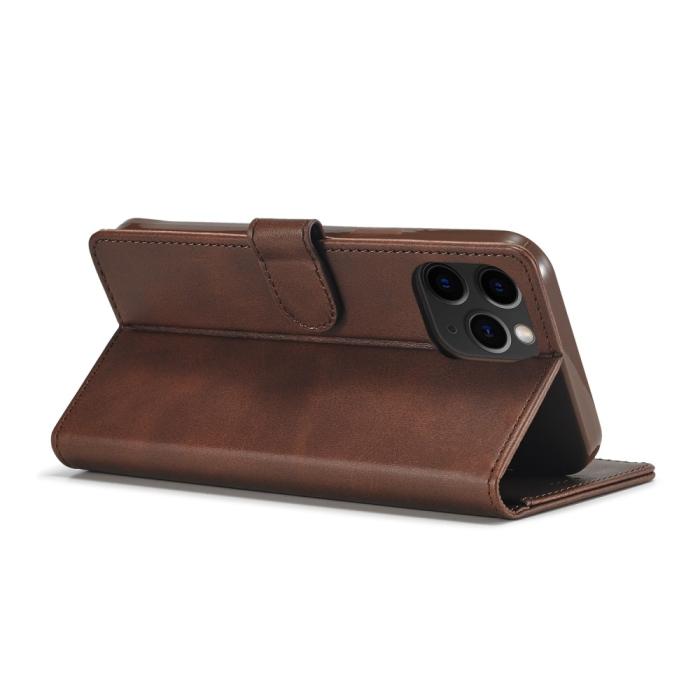 LC.imeeke - LC.IMEEKE Läder Plånboksfodral iPhone 12 Mini - Coffee