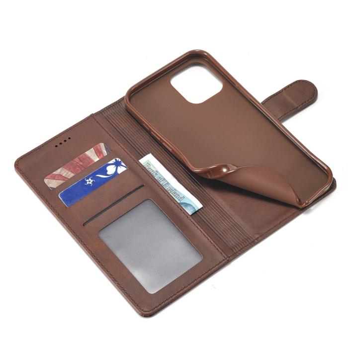 LC.imeeke - LC.IMEEKE Läder Plånboksfodral iPhone 12 Mini - Coffee