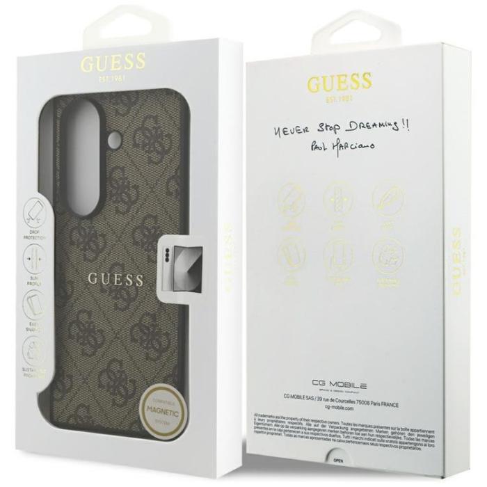 Guess - Guess Galaxy Z Fold 7 Mobilskal MagSafe 4G Classic - Brun