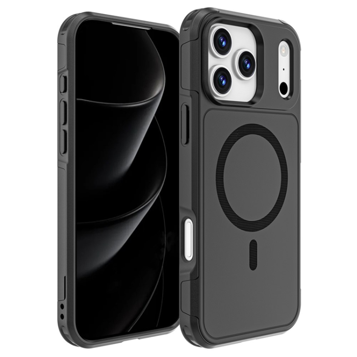 A-One Brand - iPhone 17 Pro Max Mobilskal MagSafe PC + TPU Anti-drop - Svart