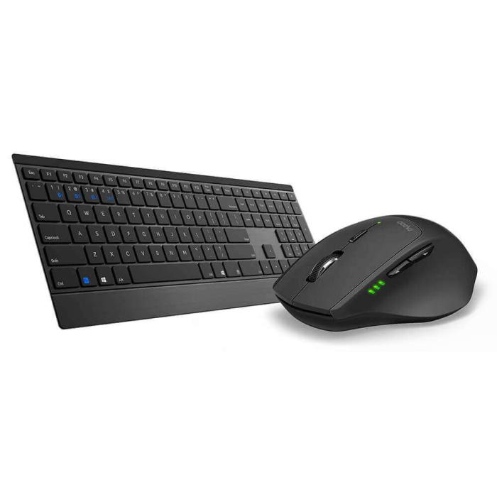 Rapoo - RAPOO Tangentbord/ Mus Set 9500M Multi-Mode Trådlös Svart