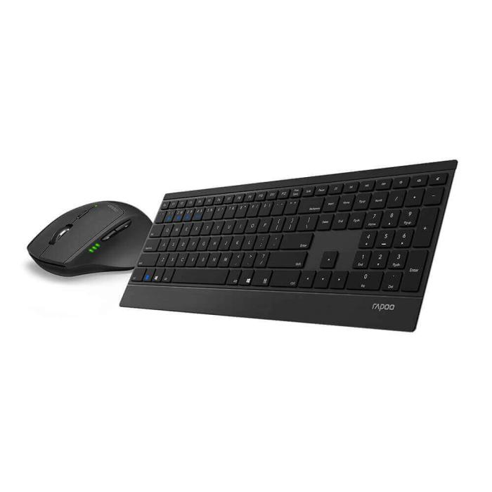 Rapoo - RAPOO Tangentbord/ Mus Set 9500M Multi-Mode Trådlös Svart