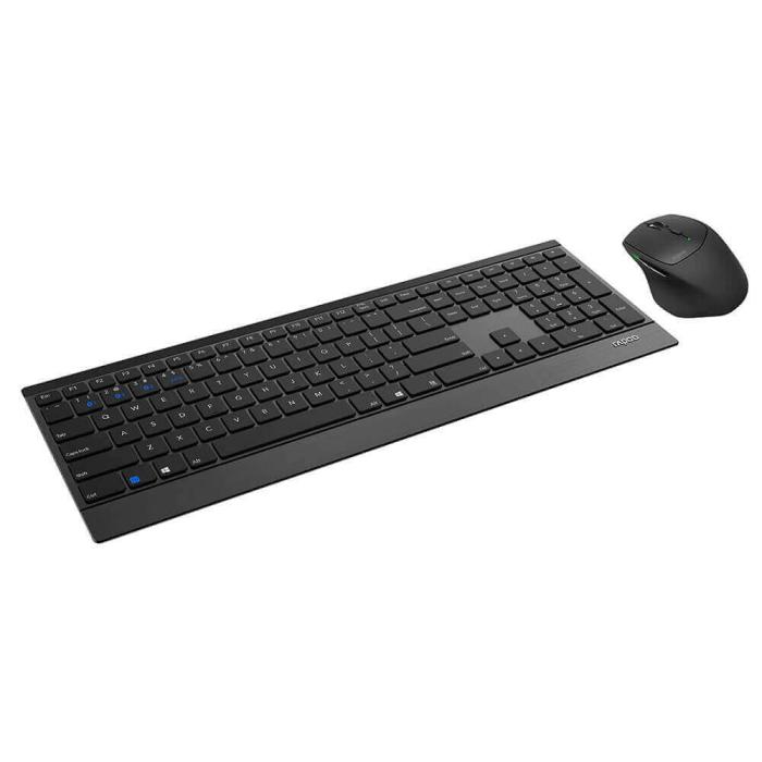 Rapoo - RAPOO Tangentbord/ Mus Set 9500M Multi-Mode Trådlös Svart