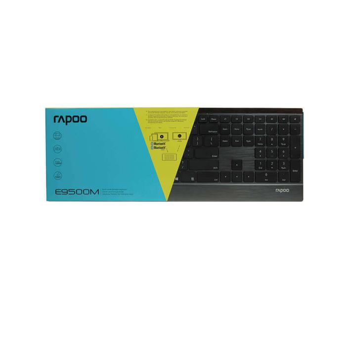 UTGATT5 - RAPOO Tangentbord Ultra Slim E9500M Multi-Mode Trådlös Svart