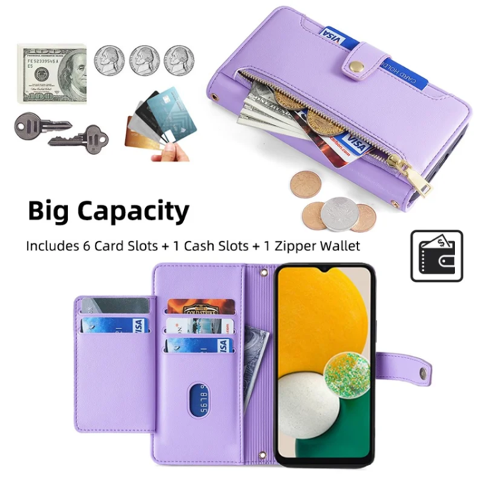 A-One Brand - Galaxy A13 5G Plånboksfodral Konstläder - Lila