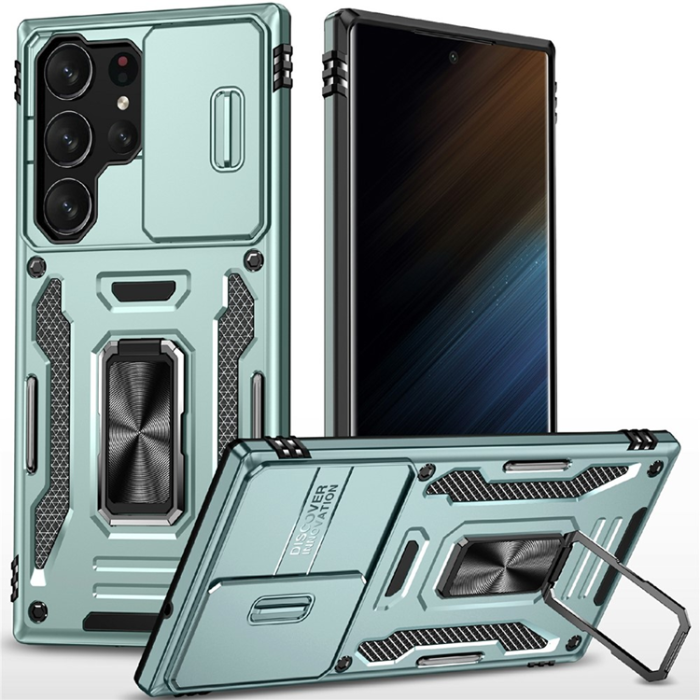 A-One Brand - Galaxy S25 Ultra Mobilskal Kickstand Slide - Grön