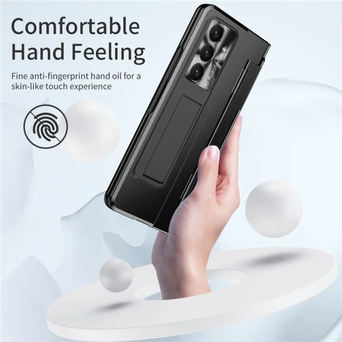 A-One Brand - Galaxy Z Fold 7 5G Mobilskal med Skärmskydd Hinge - Svart