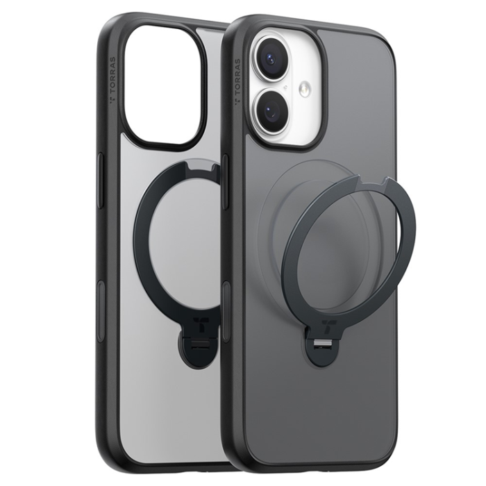 Torras - TORRAS iPhone 17 Mobilskal MagSafe Rotating Kickstand - Svart