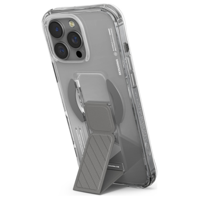 Skinarma - Skinarma iPhone 16 Pro Mobilskal MagSafe Grip Stativ - Titanium