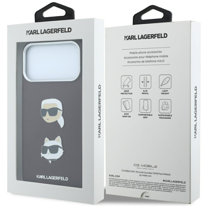 KARL LAGERFELD - Karl Lagerfeld Mobilskal För iPhone 18 Pro/17 Pro Magsafe Heads Pins & Logo