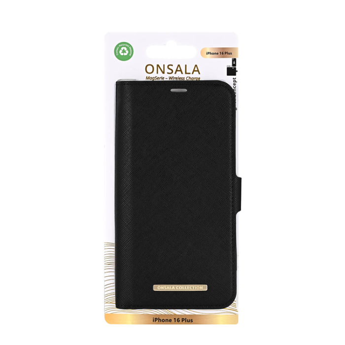 Onsala - Onsala iPhone 16 Plus Plånboksfodral MagSafe Eco - Svart