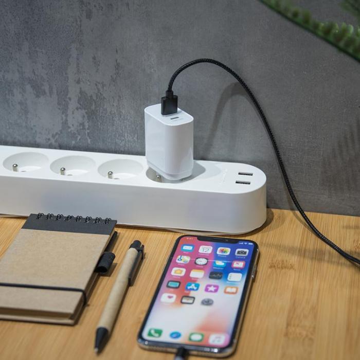 Forever - Forever Snabbladdare 20W 1xUSB-C 1xUSB-A PD QC 3.0 - Vit