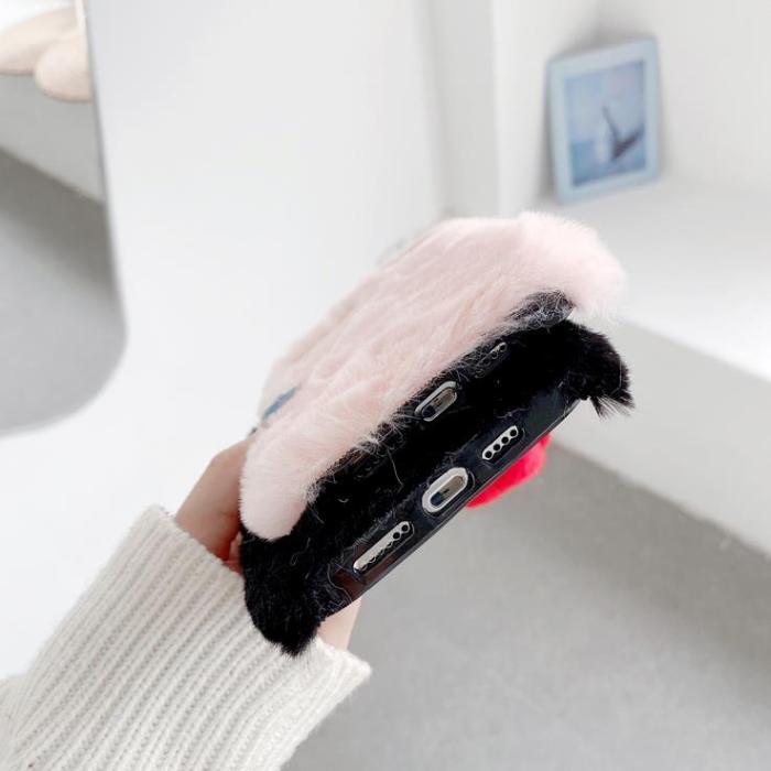 OEM - I Love You Heart Fluffig Skal till iPhone 7/8/SE 2020 - Rosa