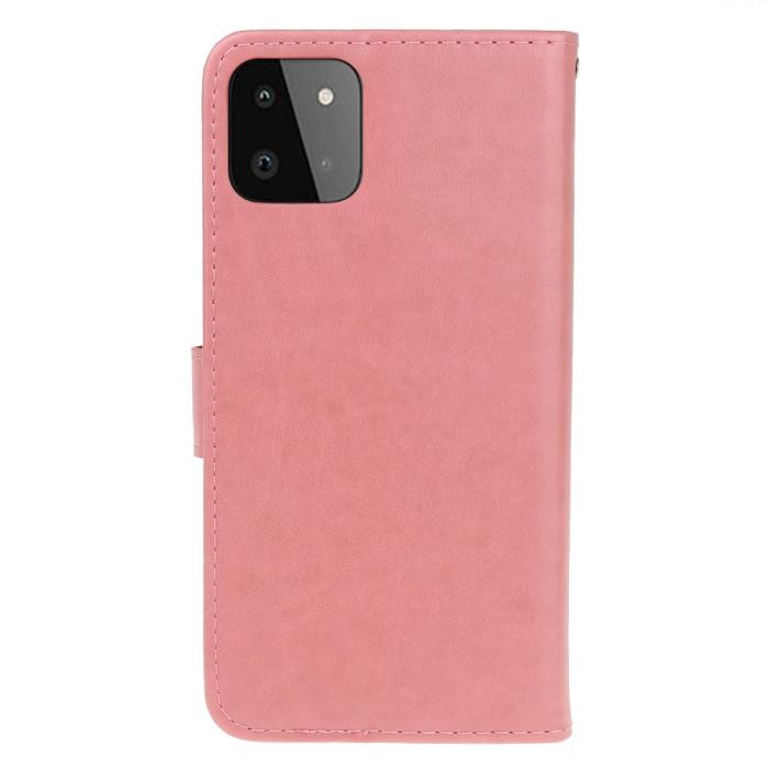 A-One Brand - Butterfly Plånboksfodral Samsung Galaxy A22 5G - Rosa