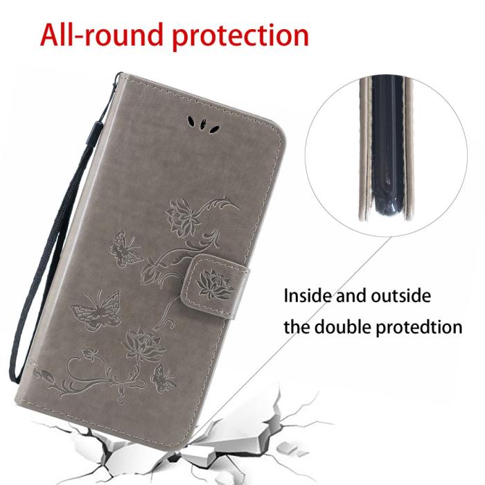 A-One Brand - Butterfly Plånboksfodral Samsung Galaxy A22 5G - Grå