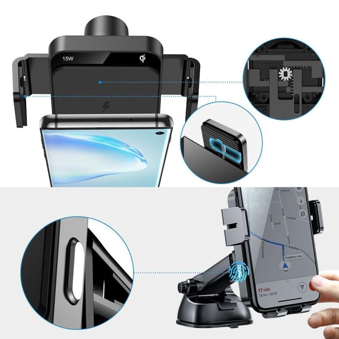 UTGATT1 - Joyroom JR-ZS219 Car Mount Wireless Charger Set 15w - Svart