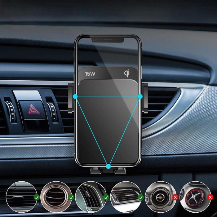 UTGATT1 - Joyroom JR-ZS219 Car Mount Wireless Charger Set 15w - Svart