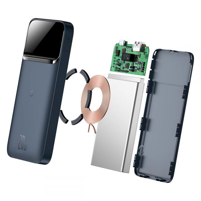UTGATT1 - BASEUS Magnetic Magsafe Trådlös Powerbank 20W 10000 mAh - Blå