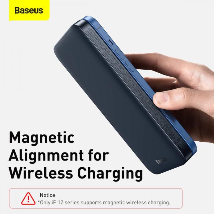 UTGATT1 - BASEUS Magnetic Magsafe Trådlös Powerbank 20W 10000 mAh - Blå