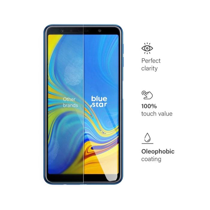 Blue Star - Blue Star Härdat Glas Skärmskydd till Samsung A7 2018
