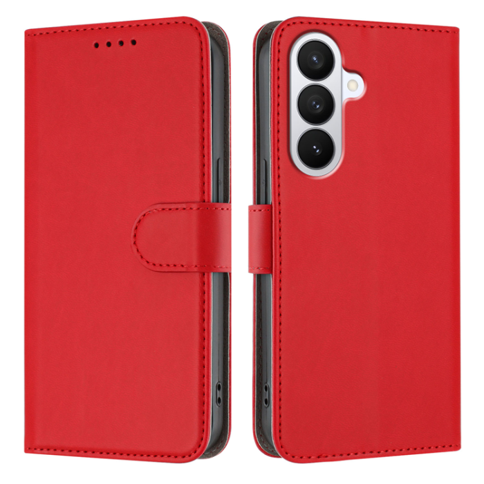 A-One Brand - Galaxy S26 Pro Plånboksfodral Solid Color Läder - Röd
