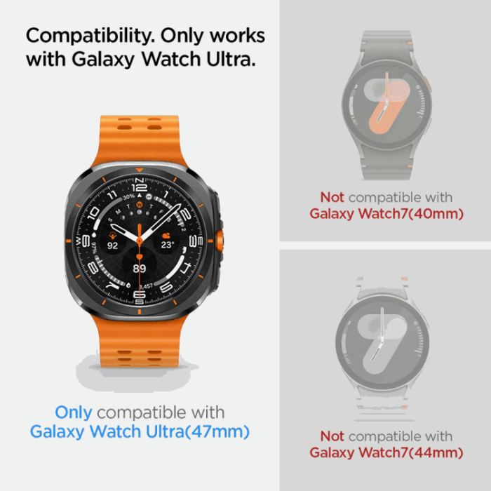 Spigen - [2-Pack] Spigen Galaxy Watch Ultra (47mm) Härdat glas Skärmskydd EZ Fit