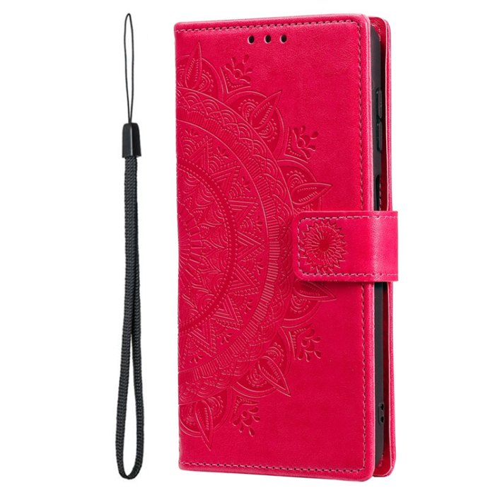 A-One Brand - Galaxy S26 Ultra Plånboksfodral Imprinted Totem Läder - Rosa