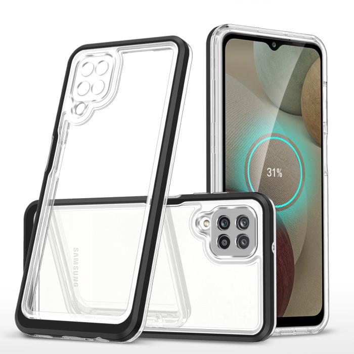OEM - Galaxy A22 4G Skal Clear 3in1 - Svart