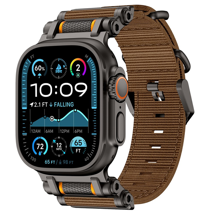 Apple Watch 42/44/45/46/49mm Armband Nylon - Brun | 5122 | AlltMobil