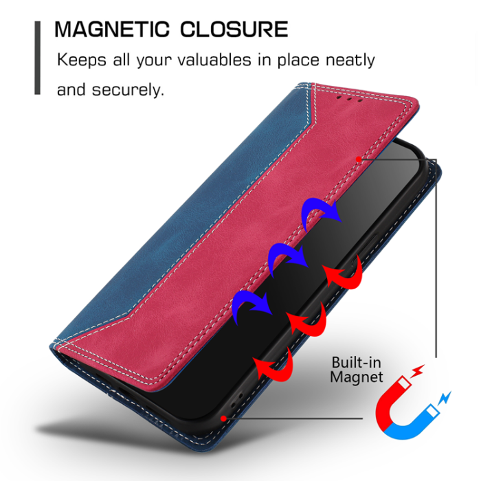 A-One Brand - OnePlus 15 Konstläder Plånboksfodral Färg Splicing RFID-Skydd