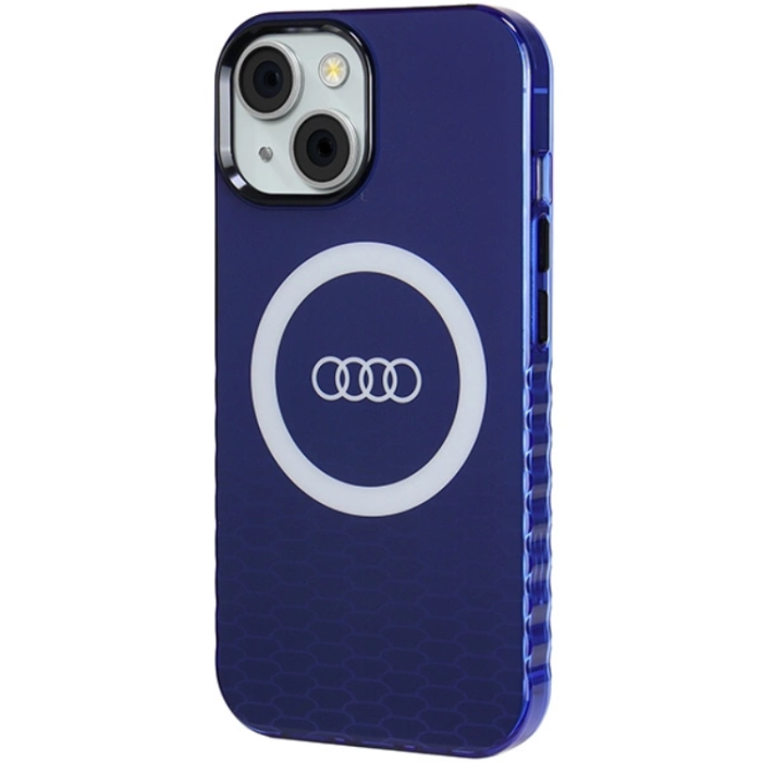 Audi - Audi iPhone 15/14/13 Mobilskal Magsafe IML Big Logo - Blå
