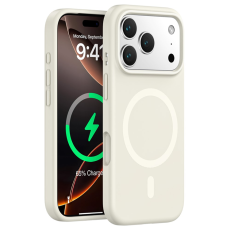 A-One Brand - iPhone 17 Pro Max Mobilskal Magsafe Liquid Silicone - Antique Vit