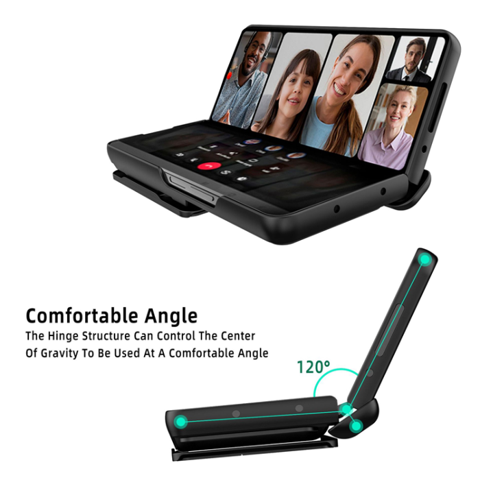 A-One Brand - Galaxy Z Fold 4 Mobilskal Korthållare Kamera Slider - Svart