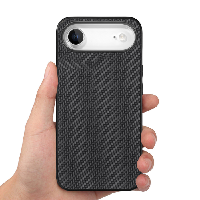A-One Brand - iPhone Air Mobilskal Carbon Fiber PU Läder - Svart