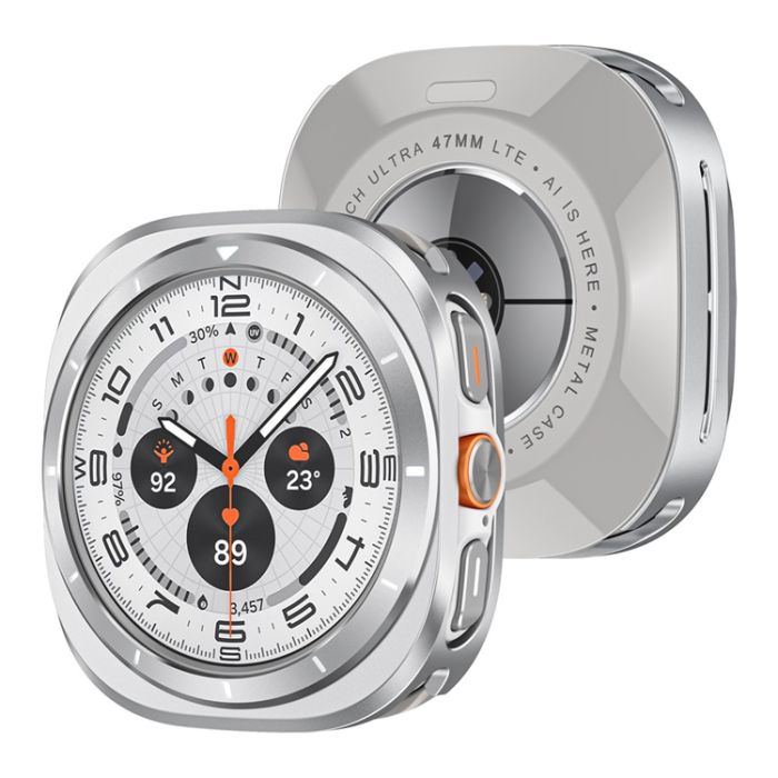 A-One Brand - Galaxy Watch Ultra (47mm) Skal Aluminum - Silver/Vit