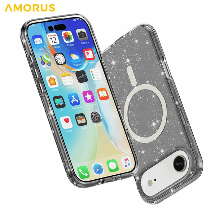 AMORUS - AMORUS iPhone Air Mobilskal Magsafe Glitter Powder PC + TPU