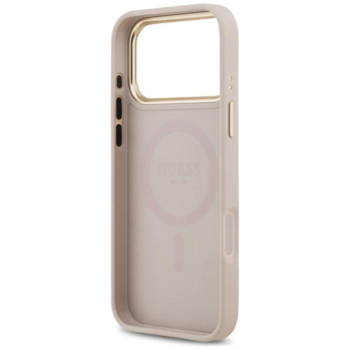 Guess - Guess iPhone 17 Pro Max Mobilskal MagSafe 4G PU Classic Logo - Rosa