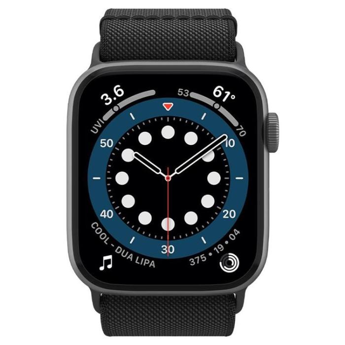 Spigen - Spigen Fit Lite Armband Apple Watch 4/5/6/7/8/SE/Ultra (42/44/45/49 mm) - Svart