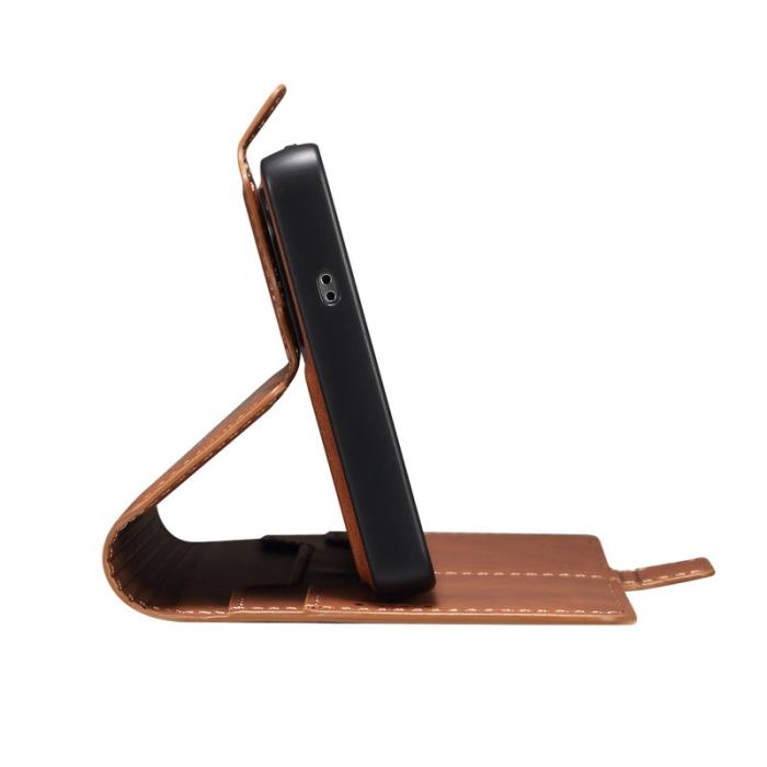 DENIOR - DENIOR B06 Samsung Galaxy S25 Ultra Plånboksfodral Konstläder + TPU Brun