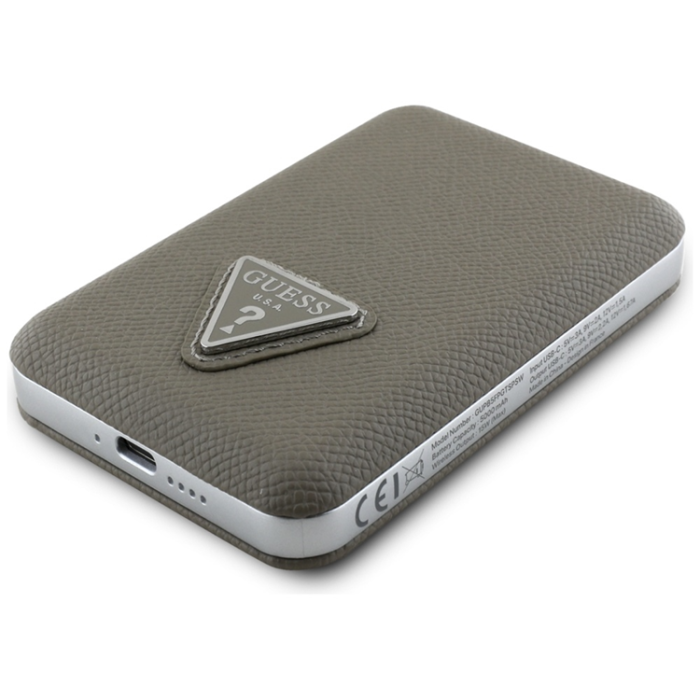 Guess - Guess MagSafe Trådlös Power Bank 5000mAh 15W USB-C Grained Triangle Inductive